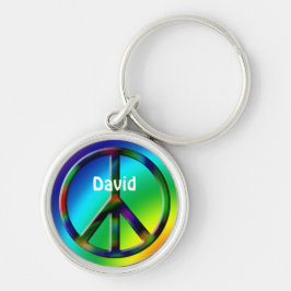 Chaveiro Sinal de Paz Hippie Personalizado