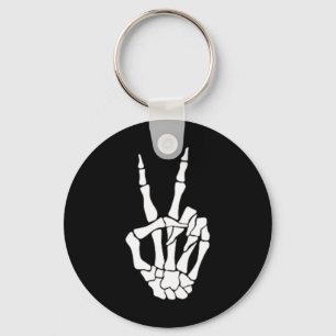 Chaveiro Sinal de Paz Mão Osso Halloween Pocket Skeleton