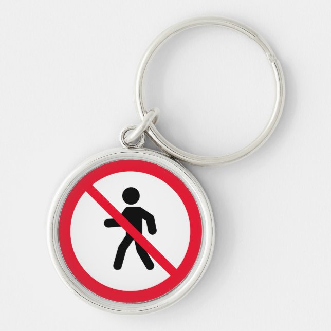 Chaveiro Sinal de proibição de pedestres de acesso | CHAVEI (Frente)