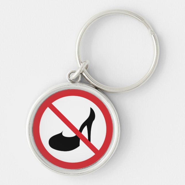 Chaveiro Sinal de proibição de saltos altos vermelho | CHAV (Frente)