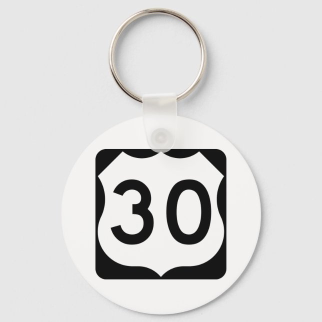 Chaveiro Sinal de Rota 30 dos EUA (Frente)