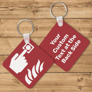 Chaveiro Sinal de segurança do botão de alarme de incêndio