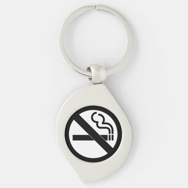 Chaveiro Sinal Preto e Branco Proibido Fumar (Frente)