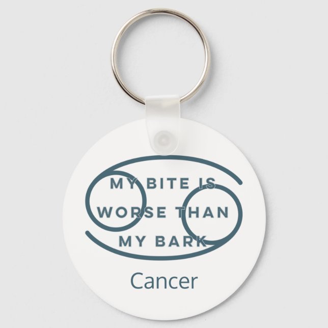 Chaveiro Sinal Zodíaco de cancer Diversão de Cotação Texto  (Frente)