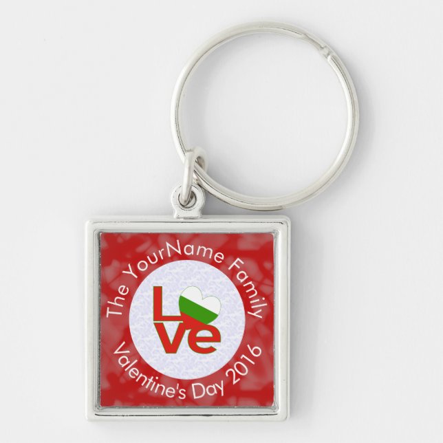 Chaveiro Sinalizador Búlgaro Red LOVE Personalizado (Frente)