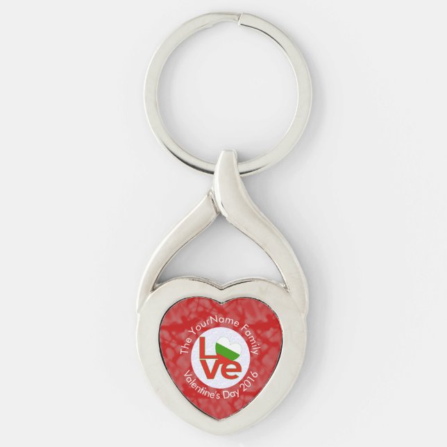 Chaveiro Sinalizador Búlgaro Red LOVE Personalizado (Frente)