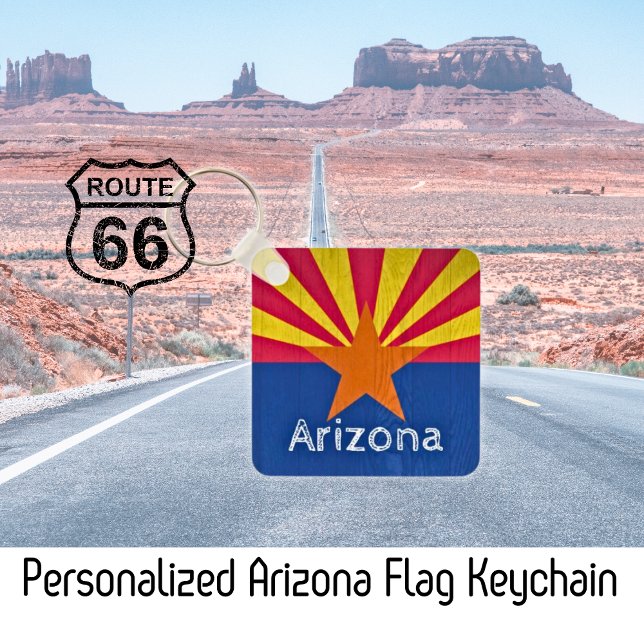 Chaveiro Sinalizador de Arizona Personalizado (Personalized Arizona Flag Keychains)