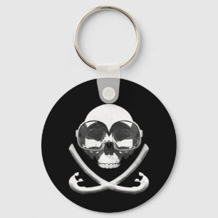 Chaveiro Sinalizador de Caveira Pirata e Scuba