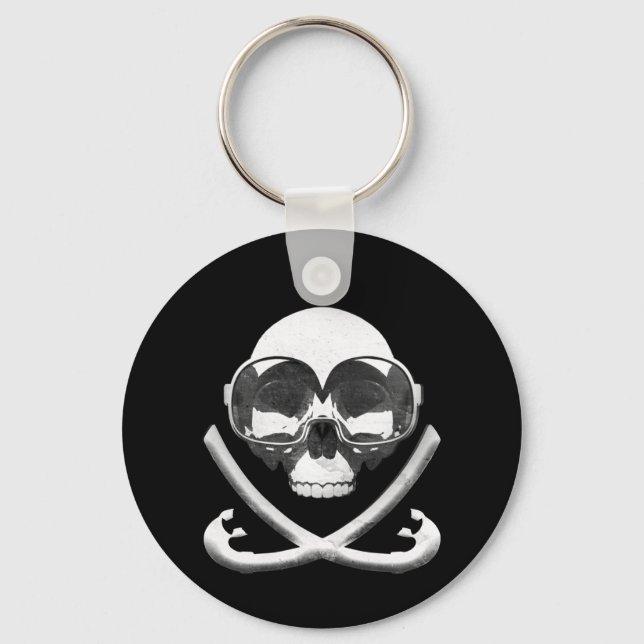 Chaveiro Sinalizador de Caveira Pirata e Scuba (Frente)