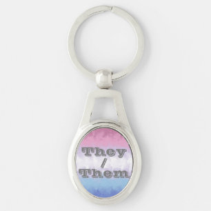 Chaveiro Sinalizador de Orgulho Bigender do Pronoun Persona