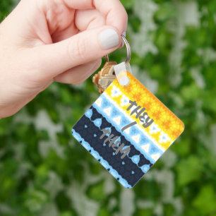 Chaveiro Sinalizador do Orgulho Geométrico de Abstrato AroA