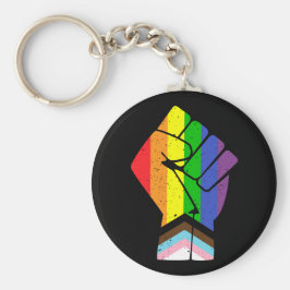 Chaveiro Sinalizador do Orgulho LGBT (Progresso) com punho