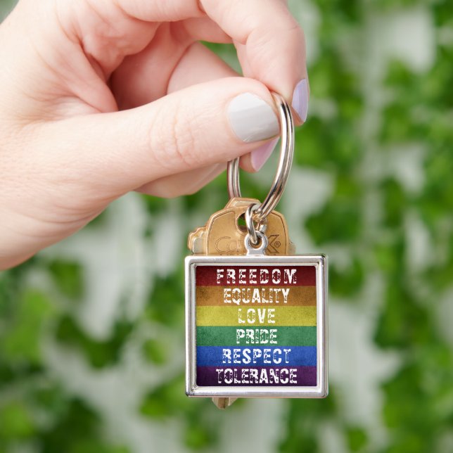 Chaveiro Sinalizador LGBT Orgulho Moderno do Arco-Íris (Mão)