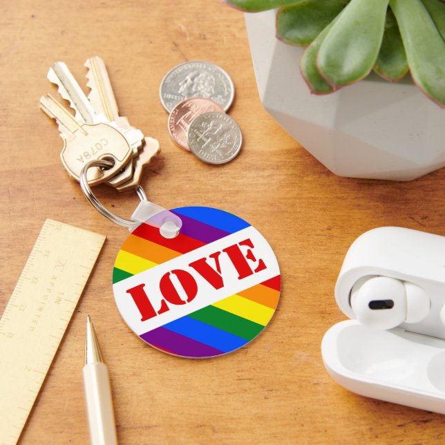Chaveiro Sinalizador LGBTQ+ Arco-íris com Amor pelo Mês do  (Mesa)