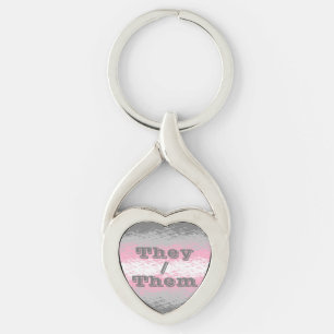 Chaveiro Sinalizador Personalizável do Orgulho Demigirl do