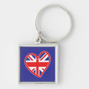 Chaveiro Sinalizador Union Jack Heart
