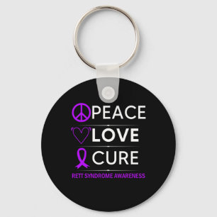 Chaveiro Síndrome de Consciência Paz Amor Puro Fita Roxo