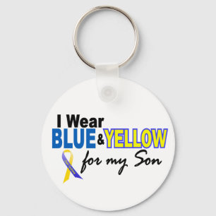 Chaveiro Síndrome de Down eu visto azul & amarelo para meu