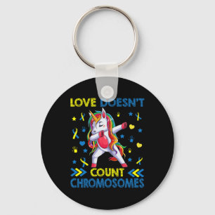 Chaveiro Síndrome de Down Unicorn Love não conta Chromosom