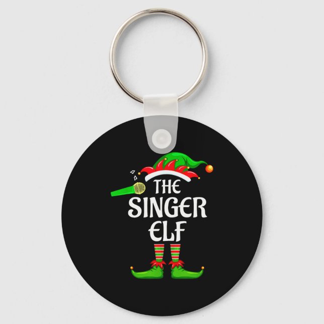 Chaveiro Singer Elf Matching Family Group Christmas Party P (Frente)
