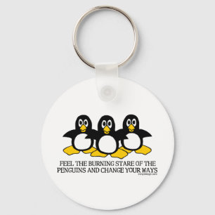 Chaveiro Sinta o olhar fixo ardente dos pinguins