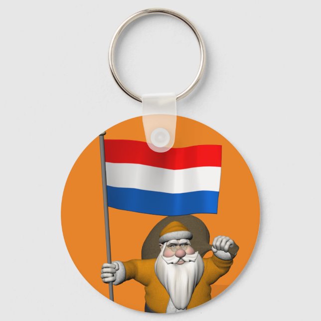 Chaveiro Sinterklaas Com Sinal Dos Países Baixos (Frente)