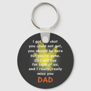 Chaveiro Sinto saudades de seu pai de texto branco