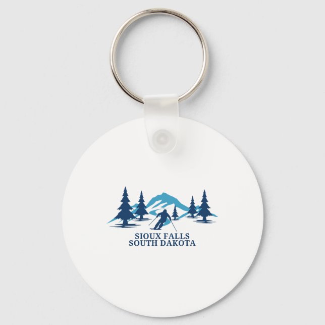 Chaveiro Sioux Falls South Dakota Ski Resort Skiier (Frente)