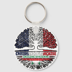 Chaveiro Síria Sírio Francês França Raízes Árvore Bandeira