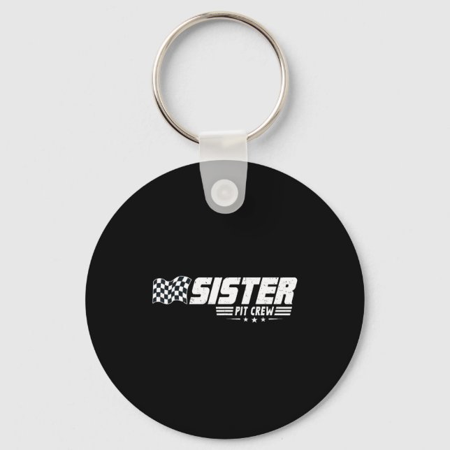 Chaveiro Sister T Crew Race Car Birthday Family Racing  (Frente)