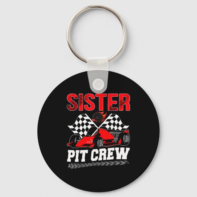 Chaveiro Sister T Crew Racing Family Race Car Birthday Boy  (Frente)