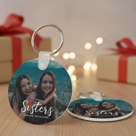 Chaveiro Sisters Connected At Heart Photo Keepsake White