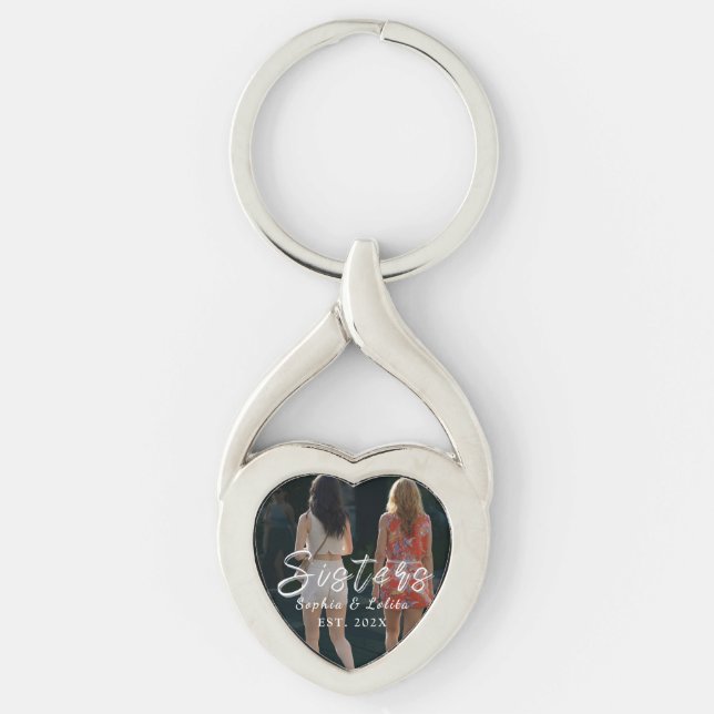 Chaveiro Sisters Forever – Costum Photo  Metal Keychain (Frente)