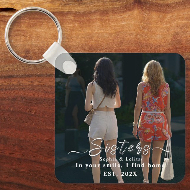 Chaveiro Sisters Forever – Custom Photo Keychain (Frente)