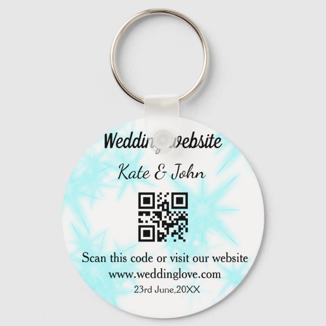 Chaveiro site de casamento simples minimal QR code adicione (Frente)
