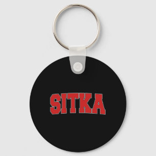 Chaveiro Sitka Ak Alaska Estilo Varsity EUA Esportes Vintag