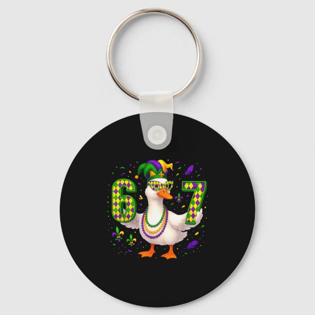 Chaveiro Six Seven 67 Meme Goose With Jester Hat &amp; Bead (Frente)