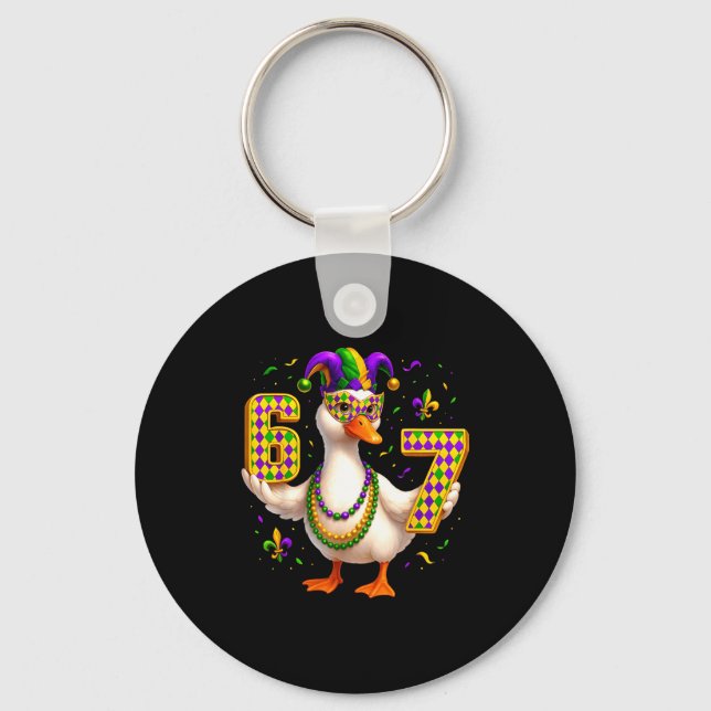 Chaveiro Six Seven 67 Meme Goose With Jester Hat &amp; Bead (Frente)