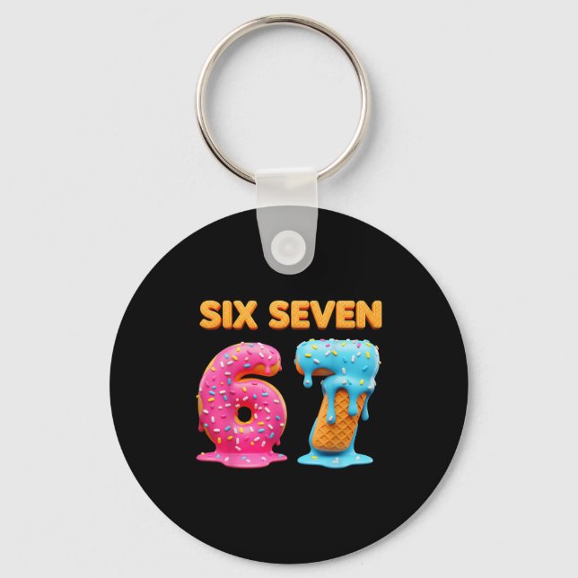 Chaveiro Six Seven 67 Number Meme Ice Cream Drip Gen Alpha  (Frente)