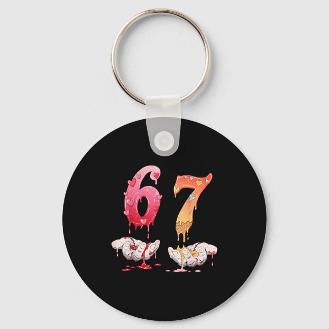 Chaveiro Six Seven 6 7 67 Funny Matching Valentines Day Cou (Frente)