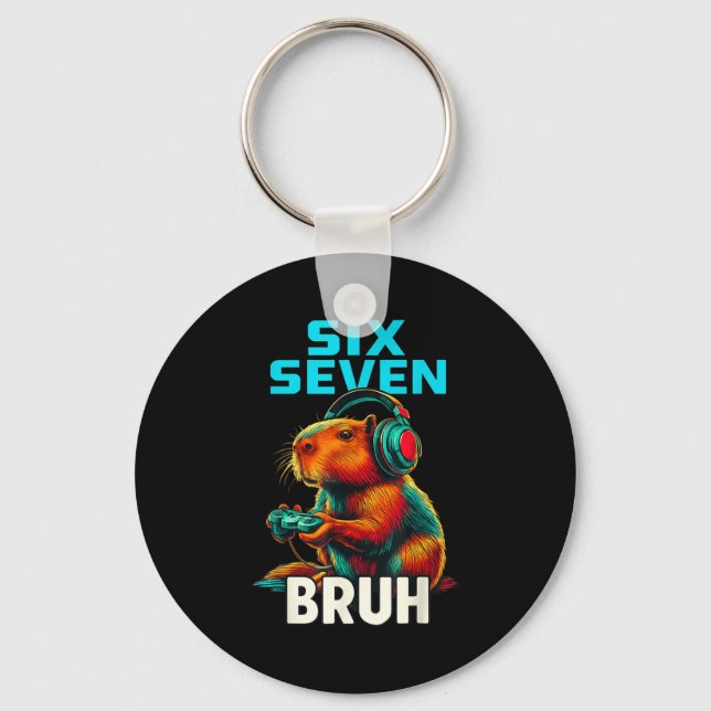 Chaveiro Six Seven Bruh 67 Meme Funny Capybara  (Frente)