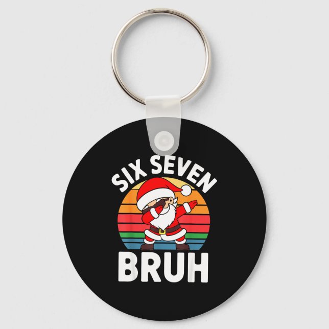 Chaveiro Six Seven Bruh Santa Dabbing Christmas  (Frente)