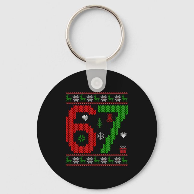 Chaveiro Six Seven Ugly Christmas Sweater 67 Meme Xmas Boys (Frente)