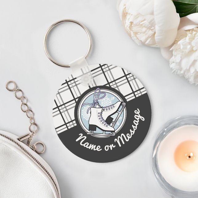 Chaveiro Skate Moderno de Gelo Tartan Personalizado (Criador carregado)