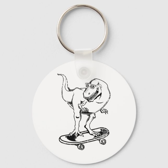 Chaveiro Skateboarding Te-rex Dinosaur  (Frente)