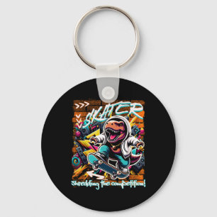 Chaveiro Skater Destruindo a Concorrência! T-rex Engraçado
