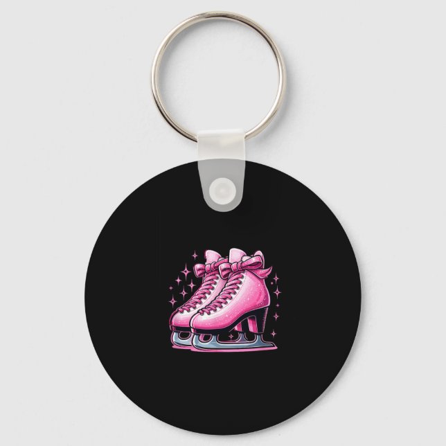 Chaveiro Skates de Coquetes Rosa-Rosa com Prato de Amor Esp (Frente)