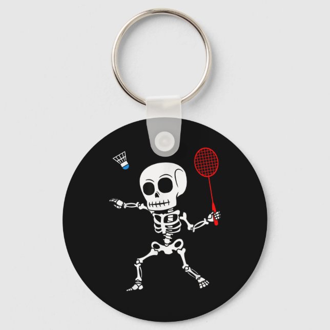 Chaveiro Skeleton Badminton Halloween Churrasco Fácil (Frente)