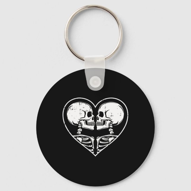 Chaveiro Skeleton Couple Heart Halloween Spooky Bones Skull (Frente)