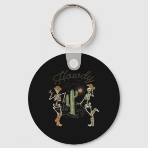 Chaveiro Skeleton Dançando Howdy Skeleton Cowboy Boots Hat